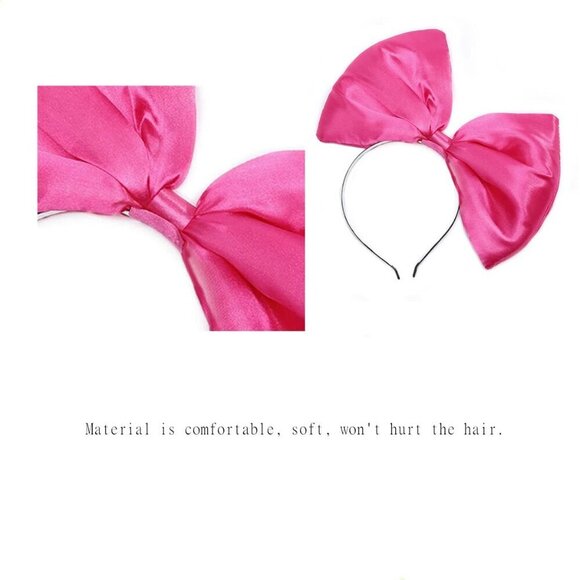 Pink Bowknot Hairband Plastic Women Hair Hoop for Daily Party Cosplay main image 6